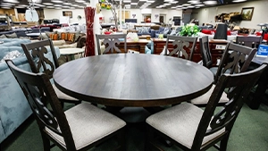 Essie Discount Furniture - Dark Round Dining Set _ 300 x 150