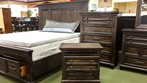 Essie Discount Furniture - Dark Wood Bedroom Set _ 300 x 150