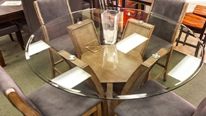 Essie Discount Furniture - Glass Dining Room Table _ 300 x 150