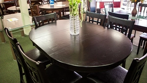Essie Discount Furniture - Oval Wood Dining Room Table Set _ 300 x 150