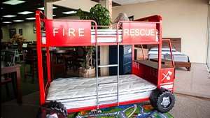 Essie Discount Furniture - Red Fireman Bunk Bed Set _ 300 x 150