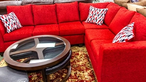 Essie Discount Furniture - Red Sectional Couch _ 300 x 150